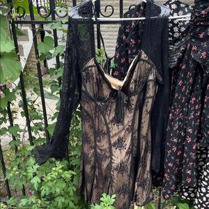 Black and Tan Lace Dress